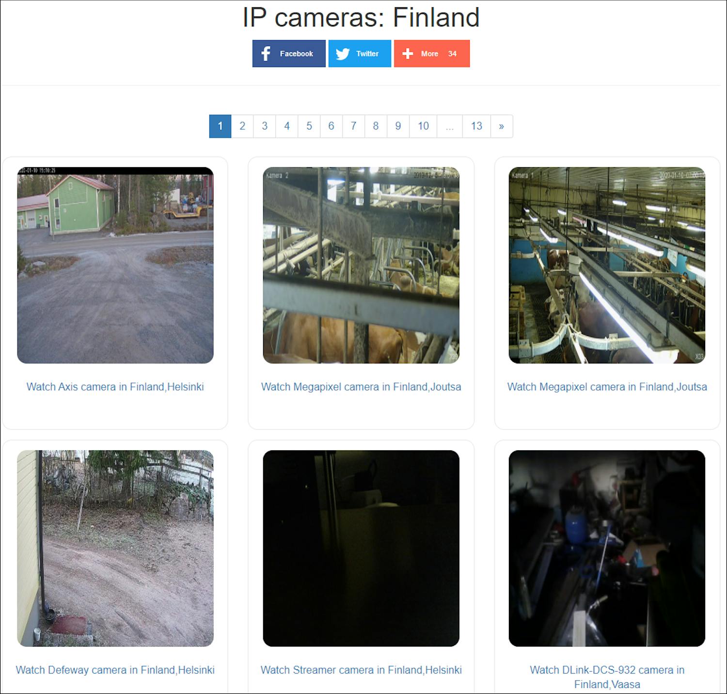 Verkkokameroita ja valvontakameroita